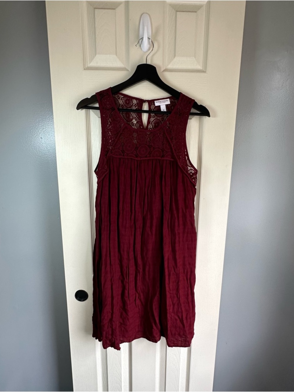Liz Lange Maternity Lace Tank Dress in Burgundy